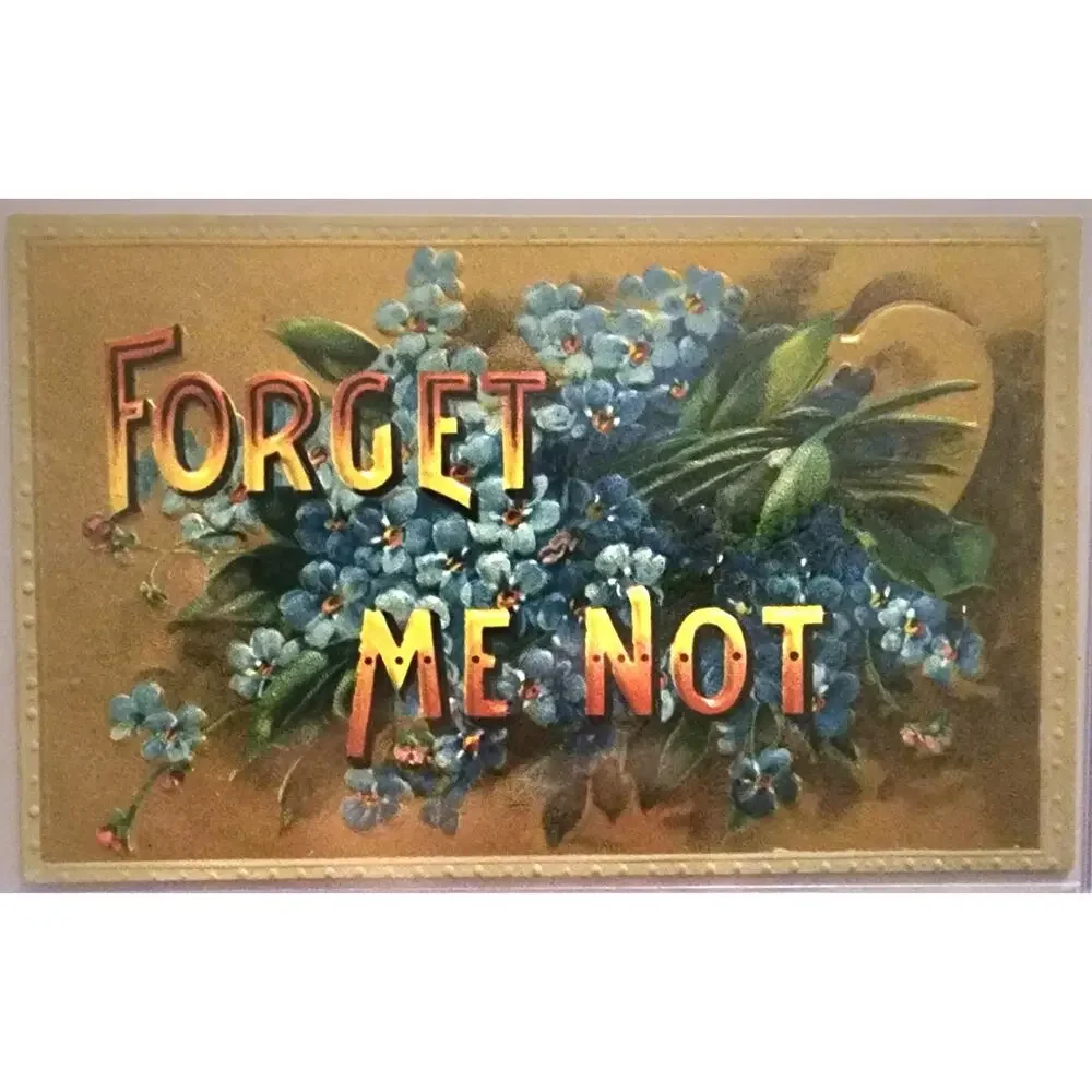 Lot Of Four Vintage Antique Embossed Postcards Flowers Darling Sweetheart Forget
